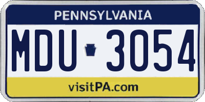 PA license plate MDU3054