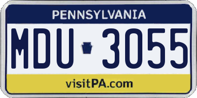PA license plate MDU3055
