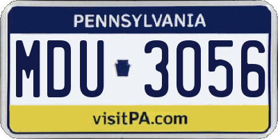 PA license plate MDU3056
