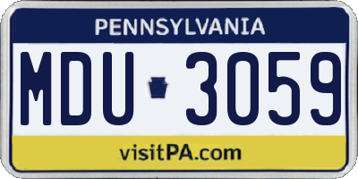 PA license plate MDU3059