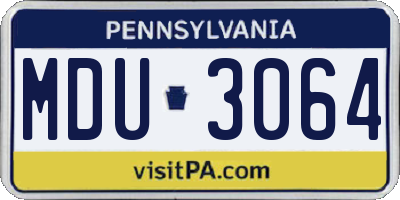 PA license plate MDU3064