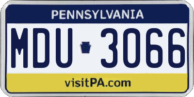 PA license plate MDU3066
