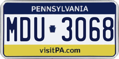 PA license plate MDU3068
