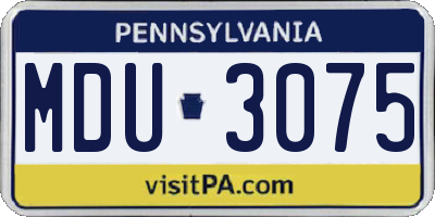 PA license plate MDU3075