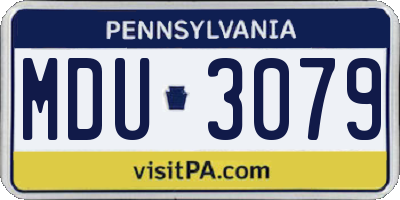 PA license plate MDU3079