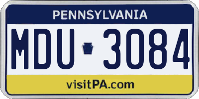 PA license plate MDU3084
