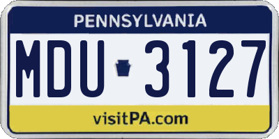 PA license plate MDU3127