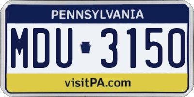 PA license plate MDU3150