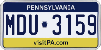 PA license plate MDU3159