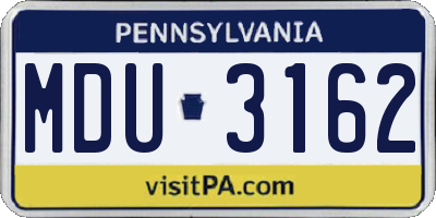 PA license plate MDU3162
