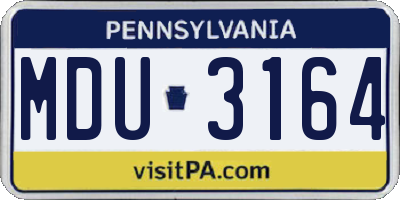 PA license plate MDU3164