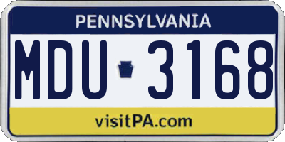 PA license plate MDU3168
