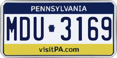 PA license plate MDU3169