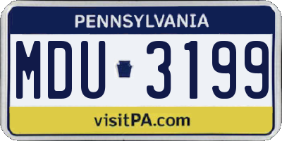 PA license plate MDU3199