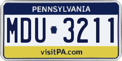 PA license plate MDU3211