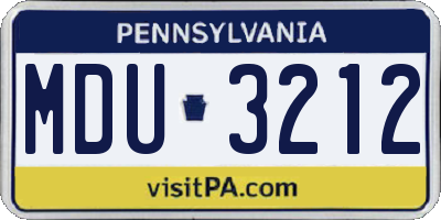 PA license plate MDU3212