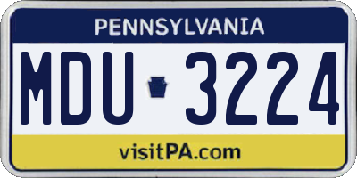 PA license plate MDU3224