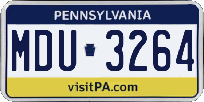 PA license plate MDU3264