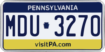 PA license plate MDU3270
