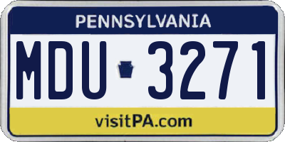 PA license plate MDU3271