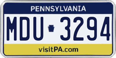 PA license plate MDU3294