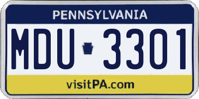 PA license plate MDU3301