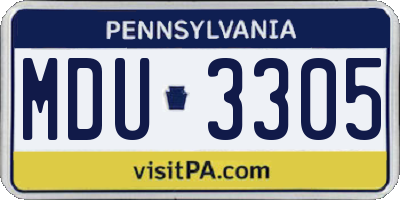 PA license plate MDU3305