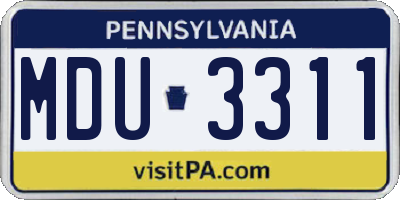 PA license plate MDU3311