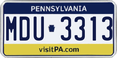 PA license plate MDU3313