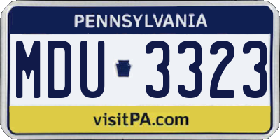 PA license plate MDU3323