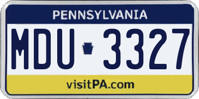 PA license plate MDU3327