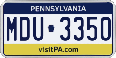 PA license plate MDU3350