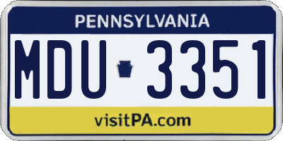 PA license plate MDU3351