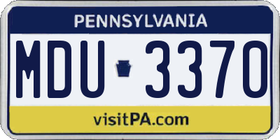 PA license plate MDU3370
