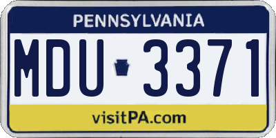 PA license plate MDU3371