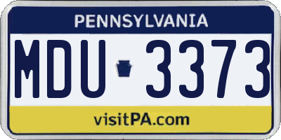 PA license plate MDU3373