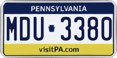 PA license plate MDU3380