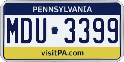 PA license plate MDU3399