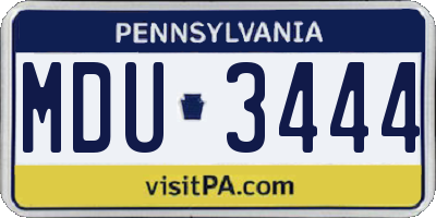 PA license plate MDU3444