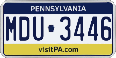 PA license plate MDU3446