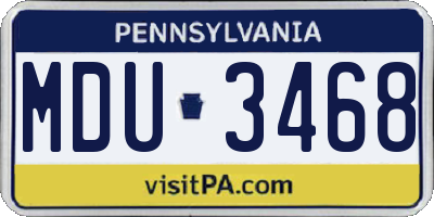 PA license plate MDU3468