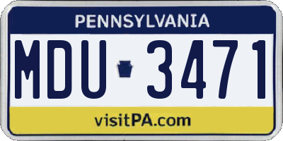 PA license plate MDU3471