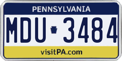 PA license plate MDU3484
