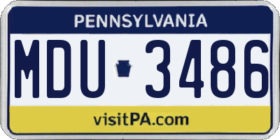 PA license plate MDU3486