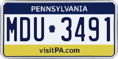 PA license plate MDU3491