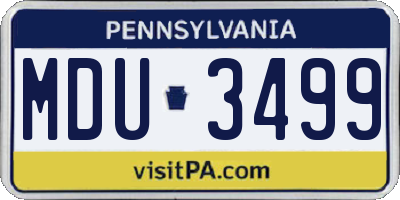 PA license plate MDU3499
