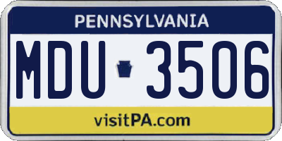 PA license plate MDU3506