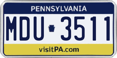 PA license plate MDU3511