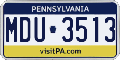 PA license plate MDU3513