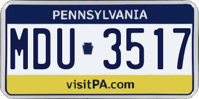 PA license plate MDU3517